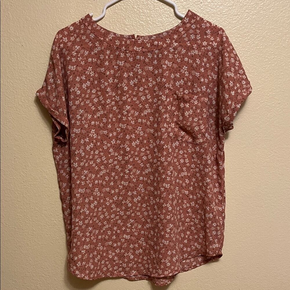 Buffalo David Bitton Rust Floral Blouse
